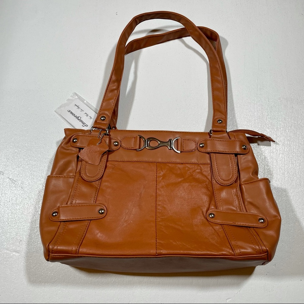 New D’margeaux Genuine Leather Brown Purse Bag Slouchy